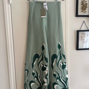 Floral Pants in Green and White